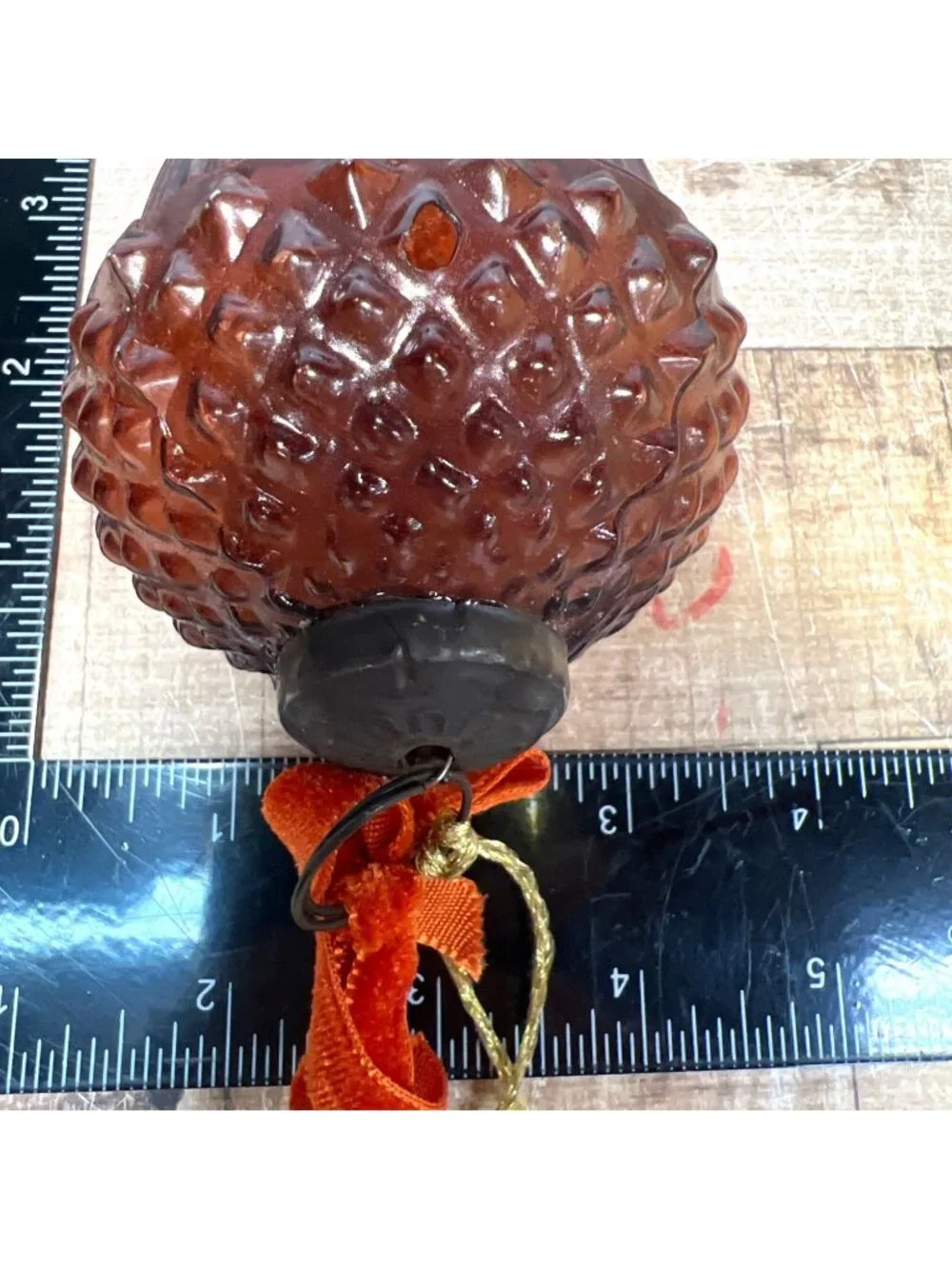 Vintage Brown Glass Acorn Ornament Set With Textured Detailing Rustic Fall Décor